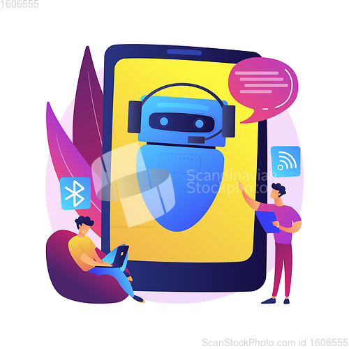 Image of Chatbot virtual assistant abstract concept vector illustration.