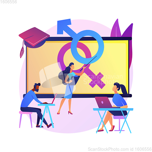 Image of Sexual education abstract concept vector illustration.