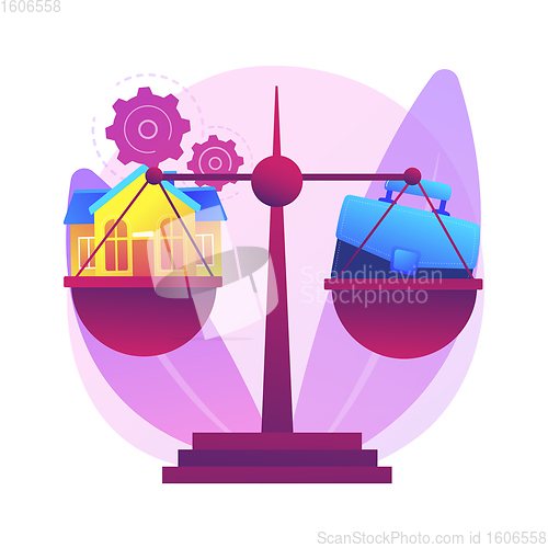 Image of Balancing work and family abstract concept vector illustration.