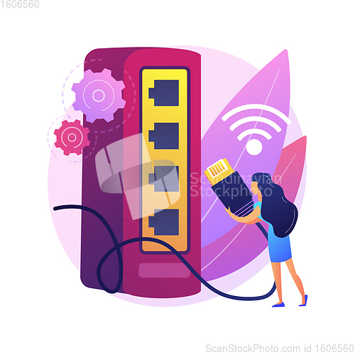 Image of Ethernet Ethernet connection abstract concept vector illustration.