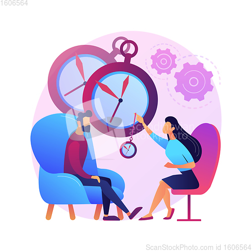 Image of Hypnosis practice abstract concept vector illustration.