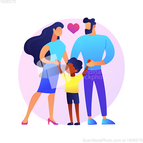 Image of Caring adoptive fathers abstract concept vector illustration.