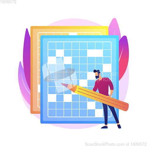 Image of Do a crossword and sudoku abstract concept vector illustration.