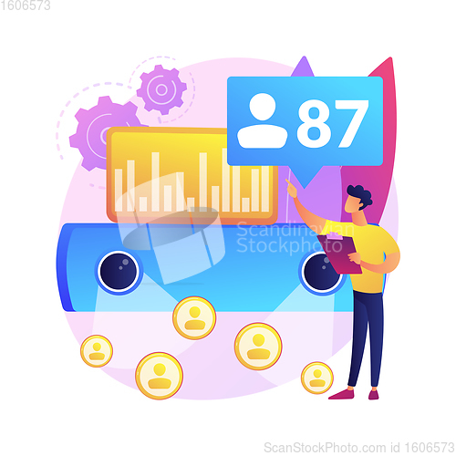 Image of People counter system abstract concept vector illustration.