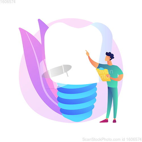 Image of Teeth dentures implants abstract concept vector illustration.