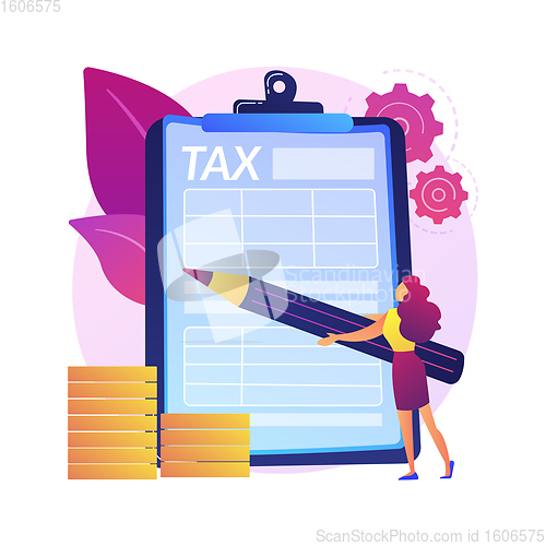 Image of Taxes calculation vector concept metaphor