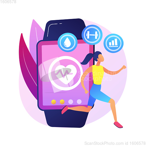 Image of Sport and fitness tracker abstract concept vector illustration.