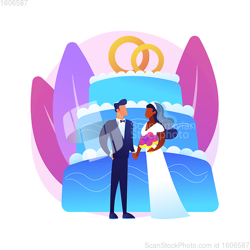 Image of Mixed marriage abstract concept vector illustration.