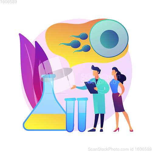 Image of Test tube fertilization abstract concept vector illustration.