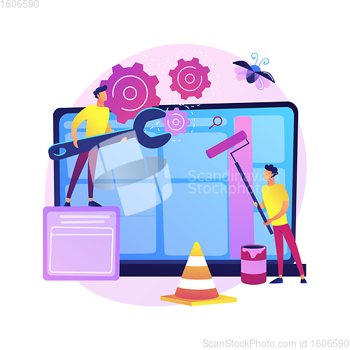 Image of Website maintenance abstract concept vector illustration.