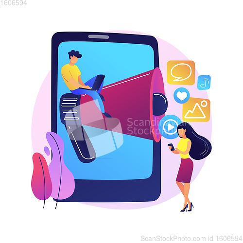 Image of Social media news and tips abstract concept vector illustration.