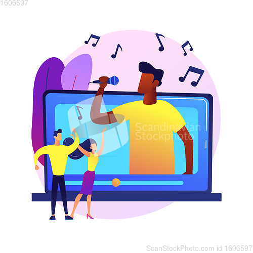 Image of Music video abstract concept vector illustration.