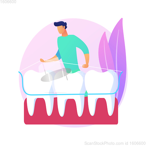 Image of Dental tooth plate abstract concept vector illustration.