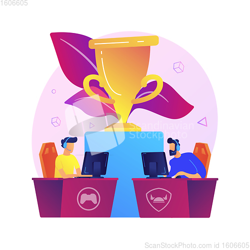 Image of E-sport tournament abstract concept vector illustration.