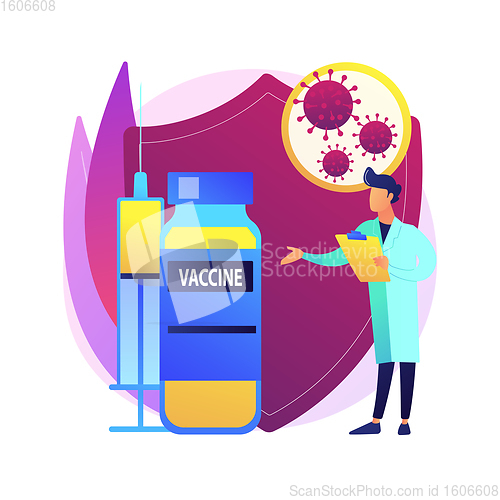 Image of Coronavirus vaccine abstract concept vector illustration.