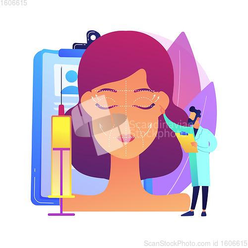 Image of Face lifting abstract concept vector illustration.