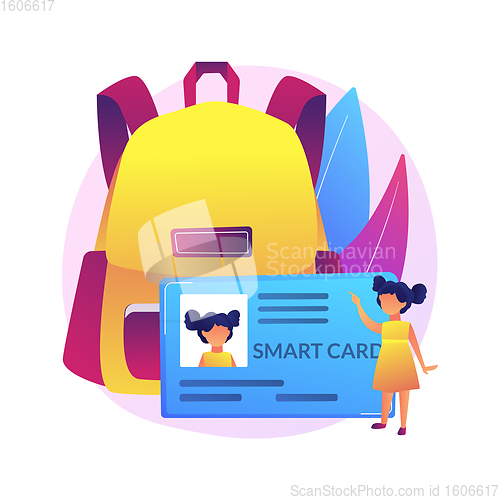 Image of Smartcards for schools abstract concept vector illustration.