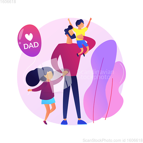 Image of Single fathers abstract concept vector illustration.