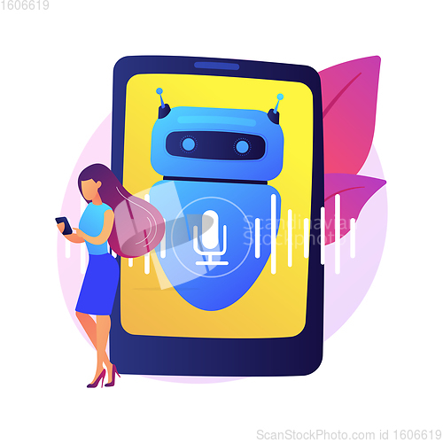 Image of Chatbot voice controlled virtual assistant abstract concept vector illustration.