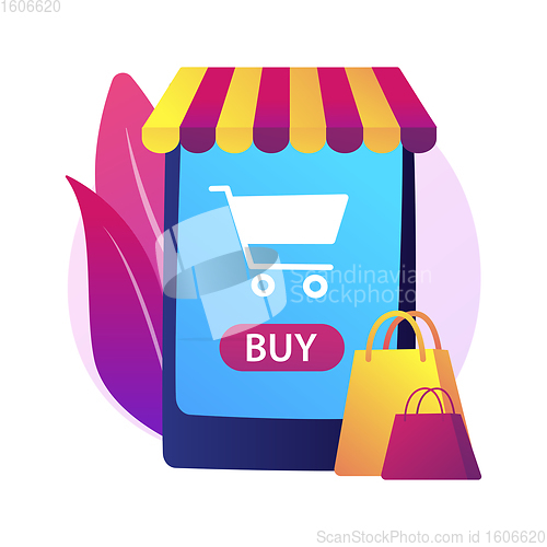 Image of Online shopping abstract concept vector illustration.