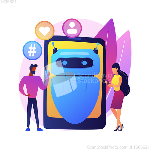 Image of Virtual influencer abstract concept vector illustration.