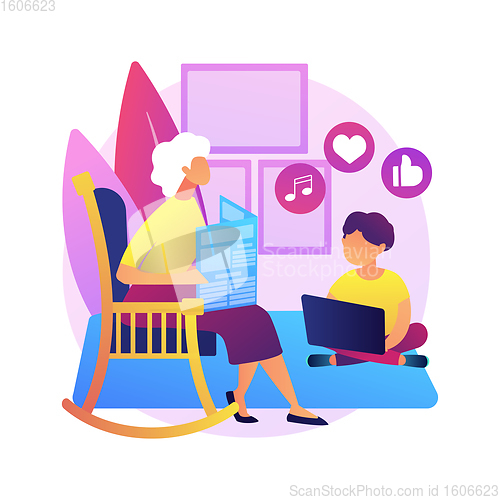 Image of Generation gap abstract concept vector illustration.