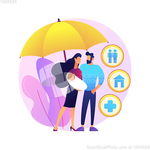 Image of Child protection abstract concept vector illustration.