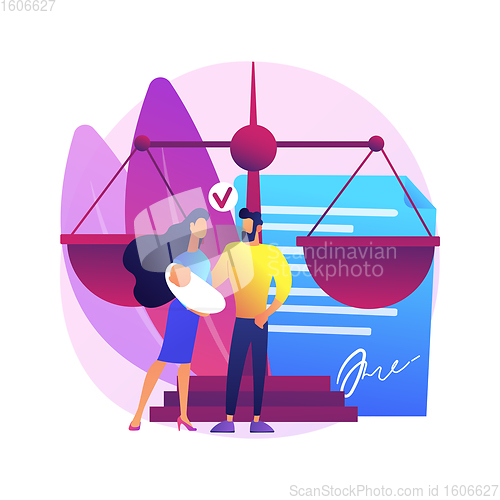 Image of Adoption of a child abstract concept vector illustration.