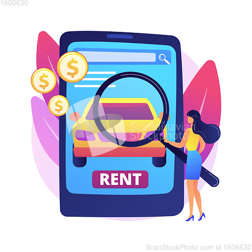 Image of Rental car service abstract concept vector illustration.