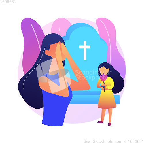 Image of Widowed person abstract concept vector illustration.