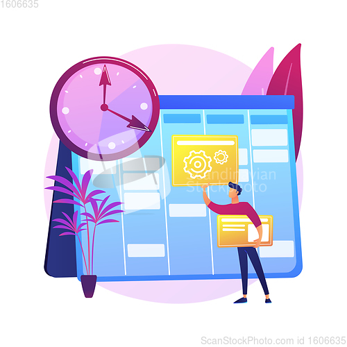 Image of Set up daily schedule abstract concept vector illustration.