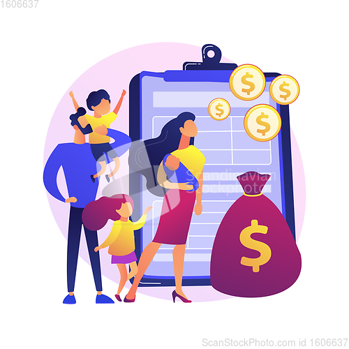 Image of Family benefit abstract concept vector illustration.