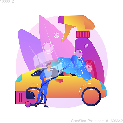 Image of Car wash service abstract concept vector illustration.