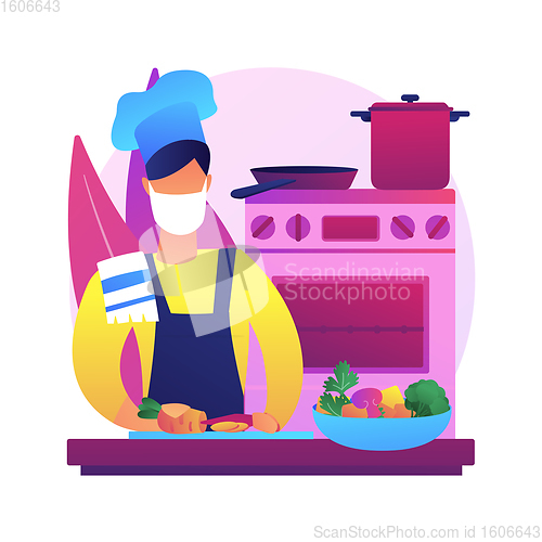 Image of Quarantine cooking abstract concept vector illustration.