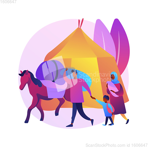 Image of Nomadism abstract concept vector illustration.