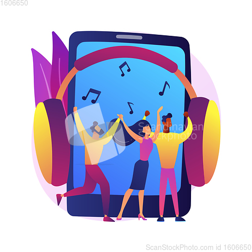 Image of Music playback abstract concept vector illustration.