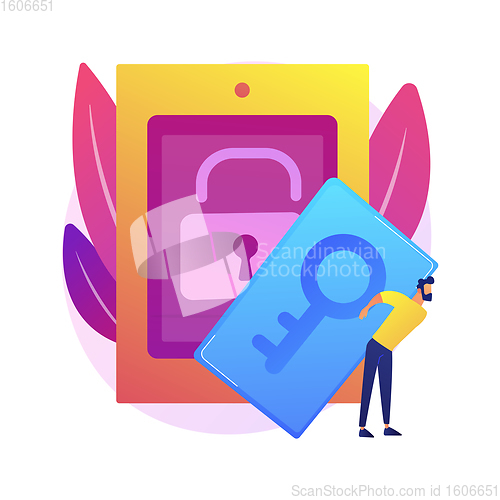 Image of Security access card abstract concept vector illustration.