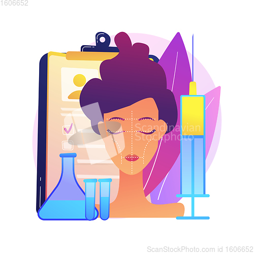 Image of Facial contouring abstract concept vector illustration.