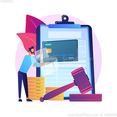 Image of Pay penalties abstract concept vector illustration.