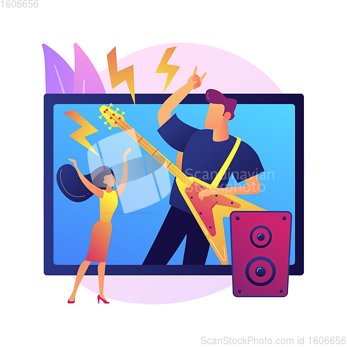 Image of Virtual concert abstract concept vector illustration.