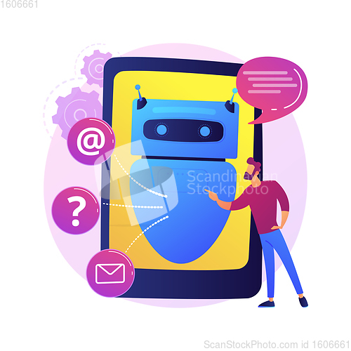 Image of Chatbot Artificial Intelligence abstract concept vector illustration.