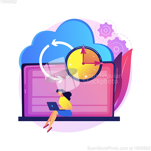 Image of Automatic backup abstract concept vector illustration.