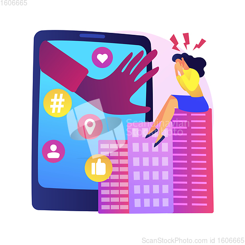 Image of Digital overload abstract concept vector illustration.