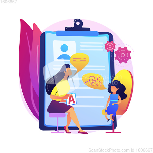 Image of Speech therapy abstract concept vector illustration.