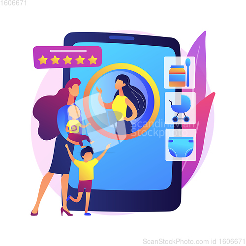 Image of Babysitting services abstract concept vector illustration.