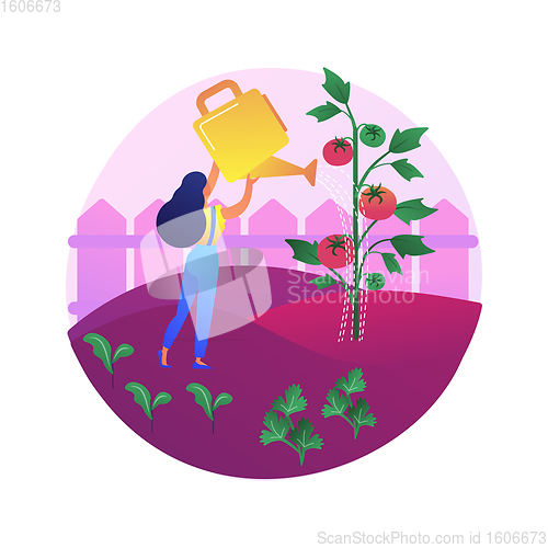 Image of Growing vegetables abstract concept vector illustration.