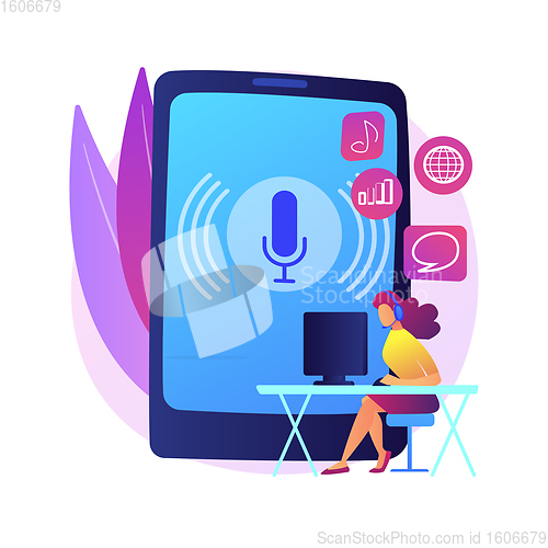 Image of Podcast content abstract concept vector illustration.