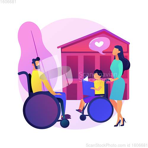 Image of Care of the disabled abstract concept vector illustration.