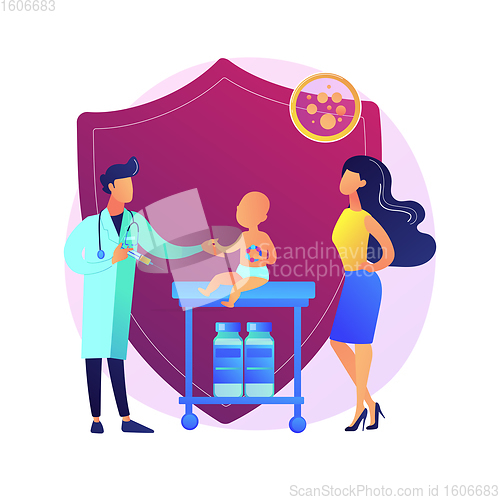 Image of Infant and child vaccination abstract concept vector illustration.