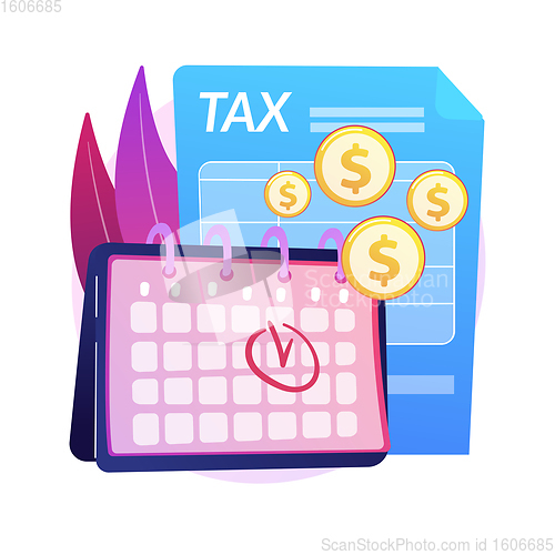 Image of Tax payment deadline abstract concept vector illustration.